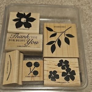 Stampin' Up! Floral and Sentiment Wooden Stamp Set